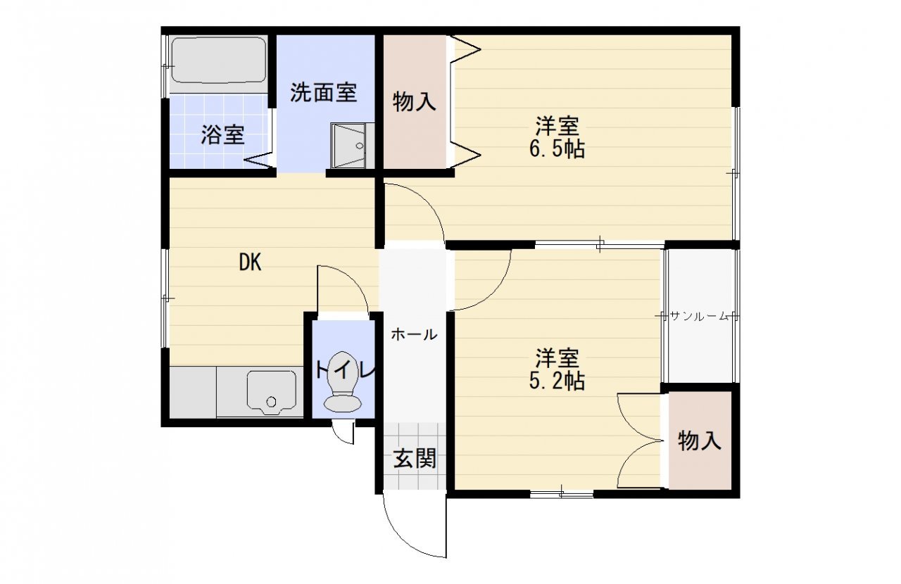 グランパレスロココ2号館　6号室　間取り